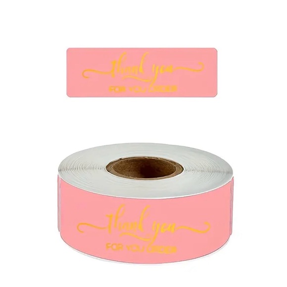 Other - Roll 500pcs of Gold-Letter Engraved Thank You Stickers NIP